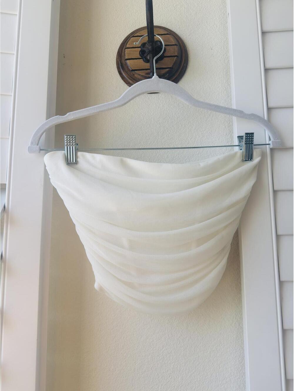 Emprada White Mesh Ruched Strapless Tube Top - Size L